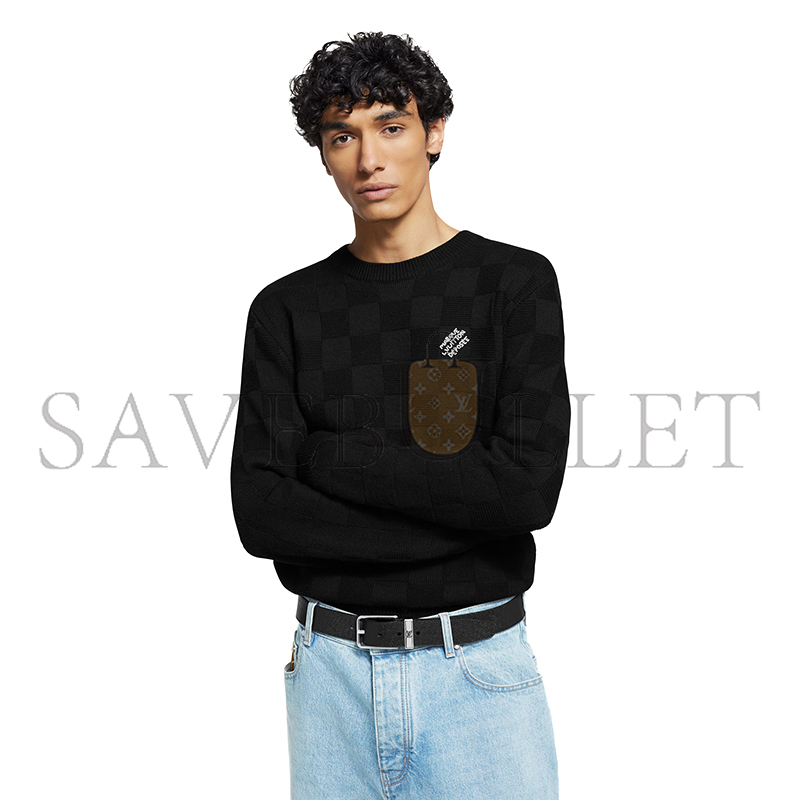 LOUIS VUITTON EMBELLISHED WOOL DAMIER PULLOVER 1AHCO2